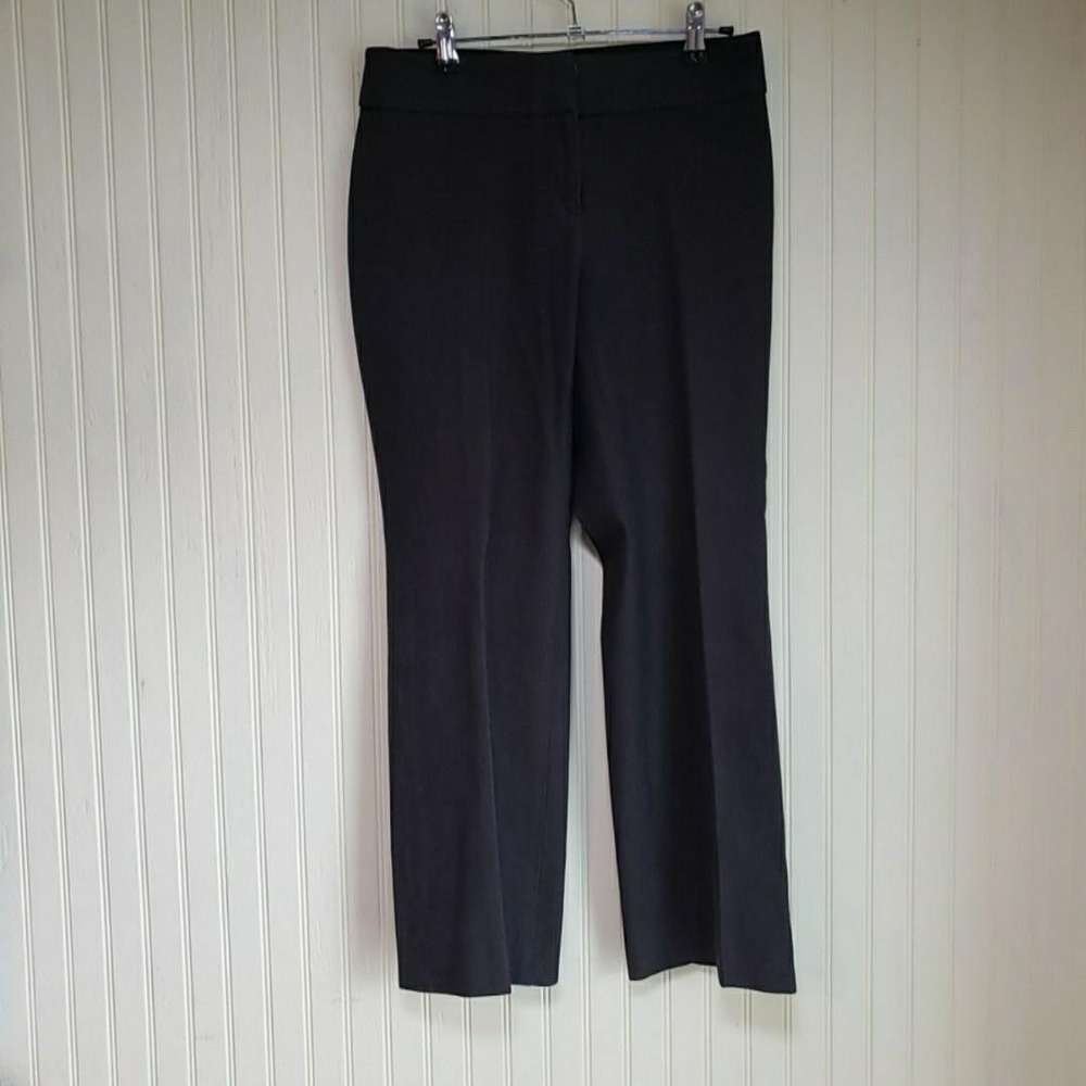 LOFT Julie Boot Cut Dress Pants Womens 4P Gray Herringbone Twill Stretch Pockets
